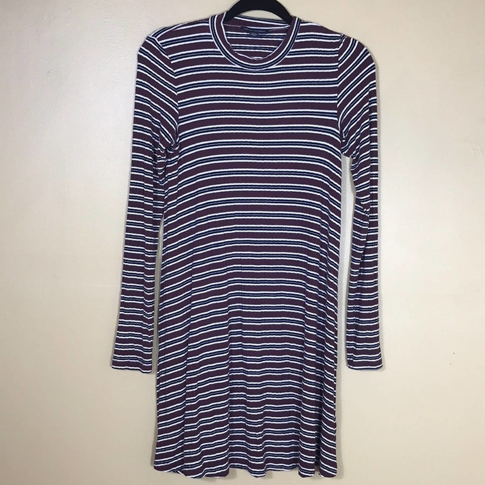 American Eagle Dress Womens Small Multicolored Striped Strappy Back Textured